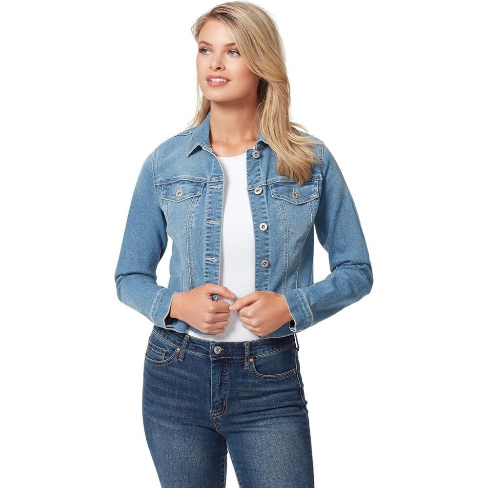 Women's Pixie Classic Casual Feminine Fit Crop Jean Jacket Denim Go Steady